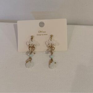 Oh Cloud Earrings with Gold and White Accents